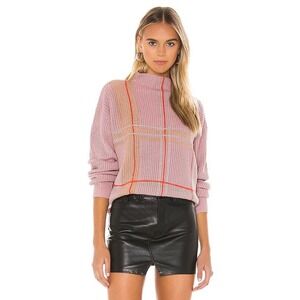 Revolve Line & Dot Violet Checkered Sweater in Lilac Size XS Preppy Cozy Casual